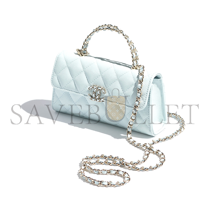 CHANEL MASTER FLAP PHONE HOLDER WITH CHAIN GRAINED SHINY AP3238 (18*10*4.5cm)